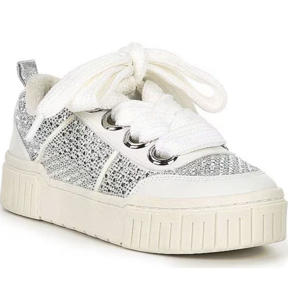 GB After-Party Rhinestone Oversized Laces Platform Sneakers Size 5.5